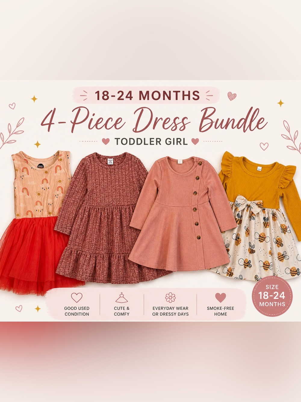 4-piece toddler dress bundle
